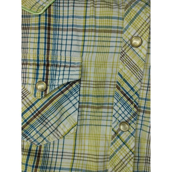 Ariat Womens Sz M Pearl Snap Western Shirt Multicolor Plaid Long Sleeve - Picture 3 of 5